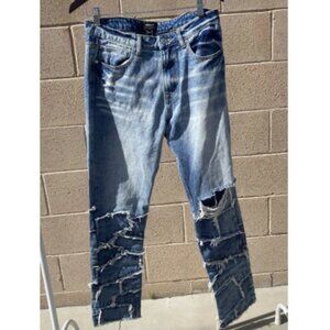 Forever 21 Mens 32x32 Slim Stacked Blue Denim Jeans